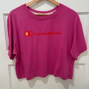 Champion Fuchsia Tee with Red Logo